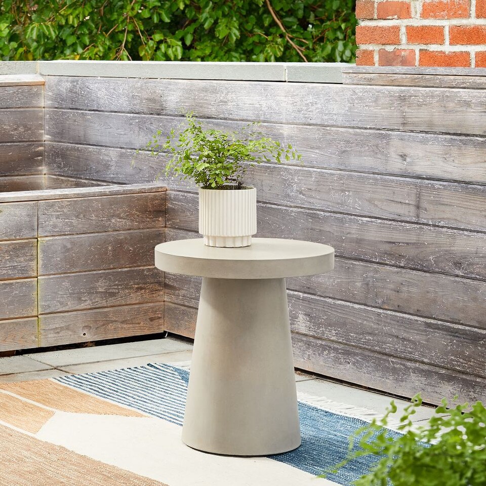 Concrete Outdoor Pedestal Round Side Table